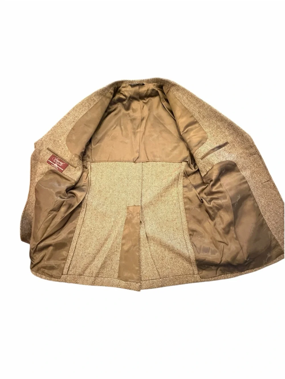 Haggar Imperial Blazer Men 40” Brown Multi Tweed Herringbone Wool USA Vintage